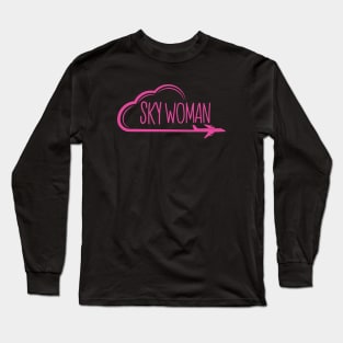 Sky Women From 38000 Feet Funny Flight Attendants Flying Aviation Long Sleeve T-Shirt